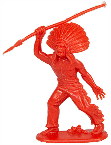 PEZ - Figuren Cowboys und Indianer - Rot - Indianer Speer