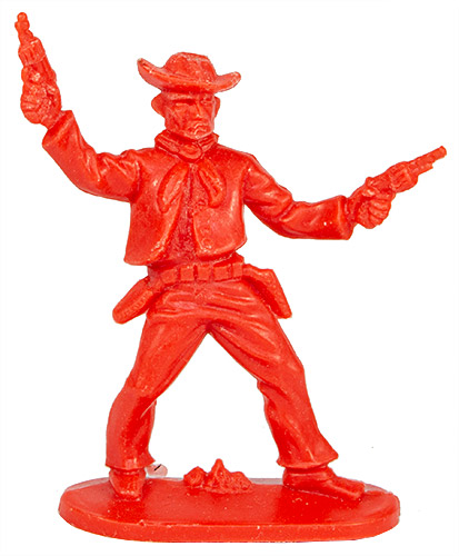 PEZ - Figuren Cowboys und Indianer - Rot - Cowboy 2 Pistolen Oben