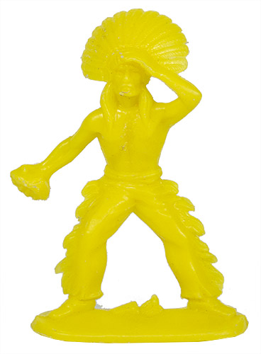 PEZ - Figuren Cowboys und Indianer - Gelb - Indianer Federschmuck