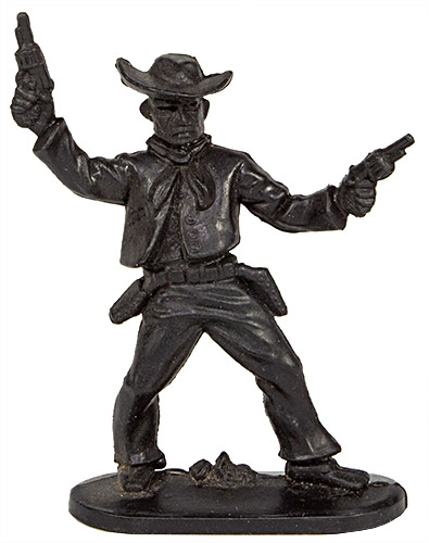 PEZ - Figuren Cowboys und Indianer - Schwarz - Cowboy 2 Pistolen Oben