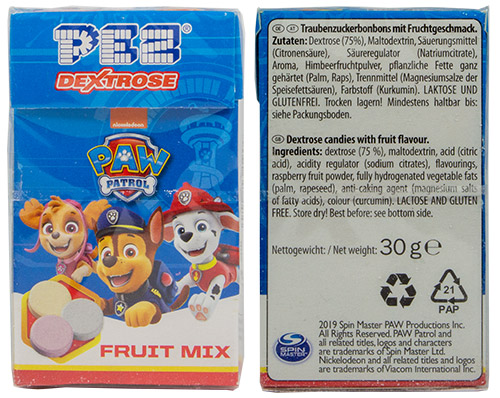 PEZ - Dextrose Packs - Paw Patrol - Group with station