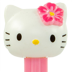 PEZ - Hello Kitty - Hawaiian Hello Kitty - White Head Fuchsia Hibiscus