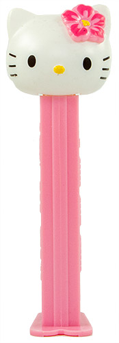 PEZ - Hello Kitty - Hawaiian Hello Kitty - White Head Fuchsia Hibiscus