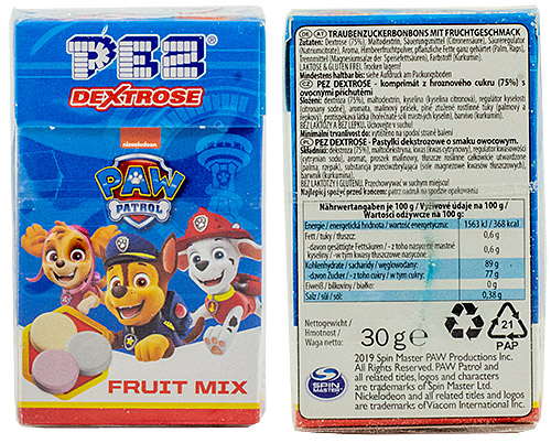 PEZ - Dextrose Packs - Paw Patrol - Group with station