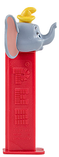 PEZ - Disney Classic - Dumbo - Grey Head, Yellow Hat - B