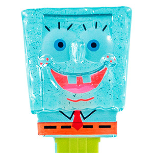 PEZ - SpongeBob SquarePants - SpongeBob in Shirt - white crystal head, front shirt, no cheesy spots