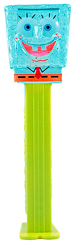 PEZ - SpongeBob SquarePants - SpongeBob in Shirt - clear crystal head, front shirt, no cheesy spots - A