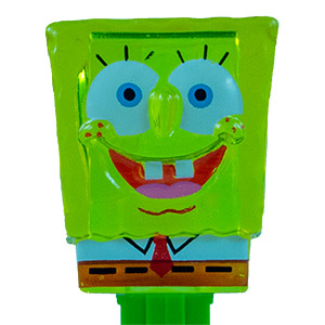 PEZ - SpongeBob SquarePants - SpongeBob in Shirt - yellow crystal head, front shirt, no cheesy spots - A