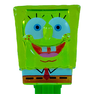 PEZ - SpongeBob SquarePants - SpongeBob in Shirt - yellow crystal head, front shirt, no cheesy spots