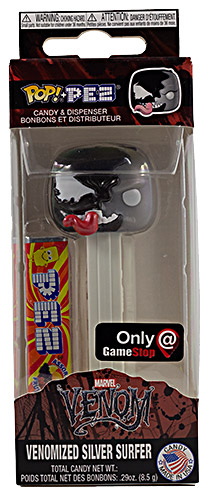 PEZ - Venom - GameStop - Venomized Silver Server - Dark grey tongue