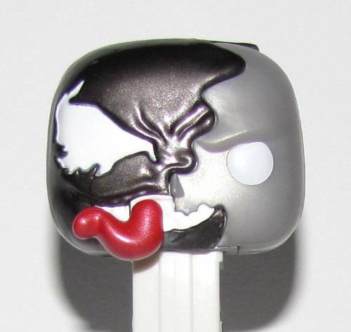 PEZ - Venom - GameStop - Venomized Silver Server - Dark grey tongue