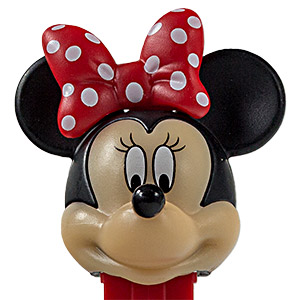 PEZ - Mickey Mouse & Friends - Minnie Mouse - red off bow white polka dots - F/K