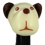 PEZ - Barky Brown White GITD Head on dancing skeletons