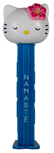 PEZ - Yoga - Hawaiian closed eyes, fuchsia hibiscus flower