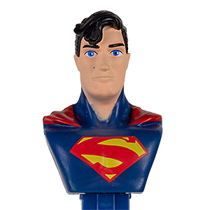 PEZ - Justice League - DC - Superman - black curl, blue round scarf - B