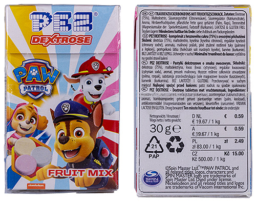 PEZ - Dextrose Packs - Paw Patrol - Group