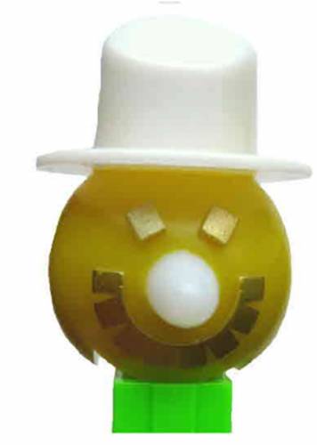 PEZ - Christmas - Misfits - Snowman - Yellow Head, Green Stem - C