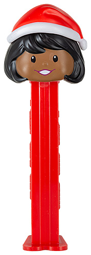PEZ - PEZ Miscellaneous - Presenter Girl - Santa Hat / Dark Skin Tone