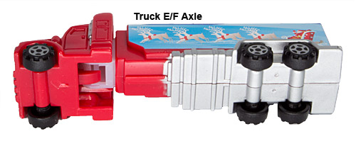 PEZ - Trucks - Series E - Truck - Red cab, blue trailer